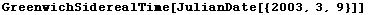 GreenwichSiderealTime[JulianDate[{2003, 3, 9}]]