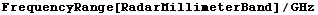 FrequencyRange[RadarMillimeterBand]/GHz