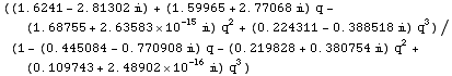 ((1.6240987910899183` - 2.81302162267893` i) + (1.5996518720449047` + 2.7706783168044495` i) ... 52779669` + 0.3807541058850649` i) q^2 + (0.10974258542506193` + 2.489017221315161`*^-16 i) q^3)